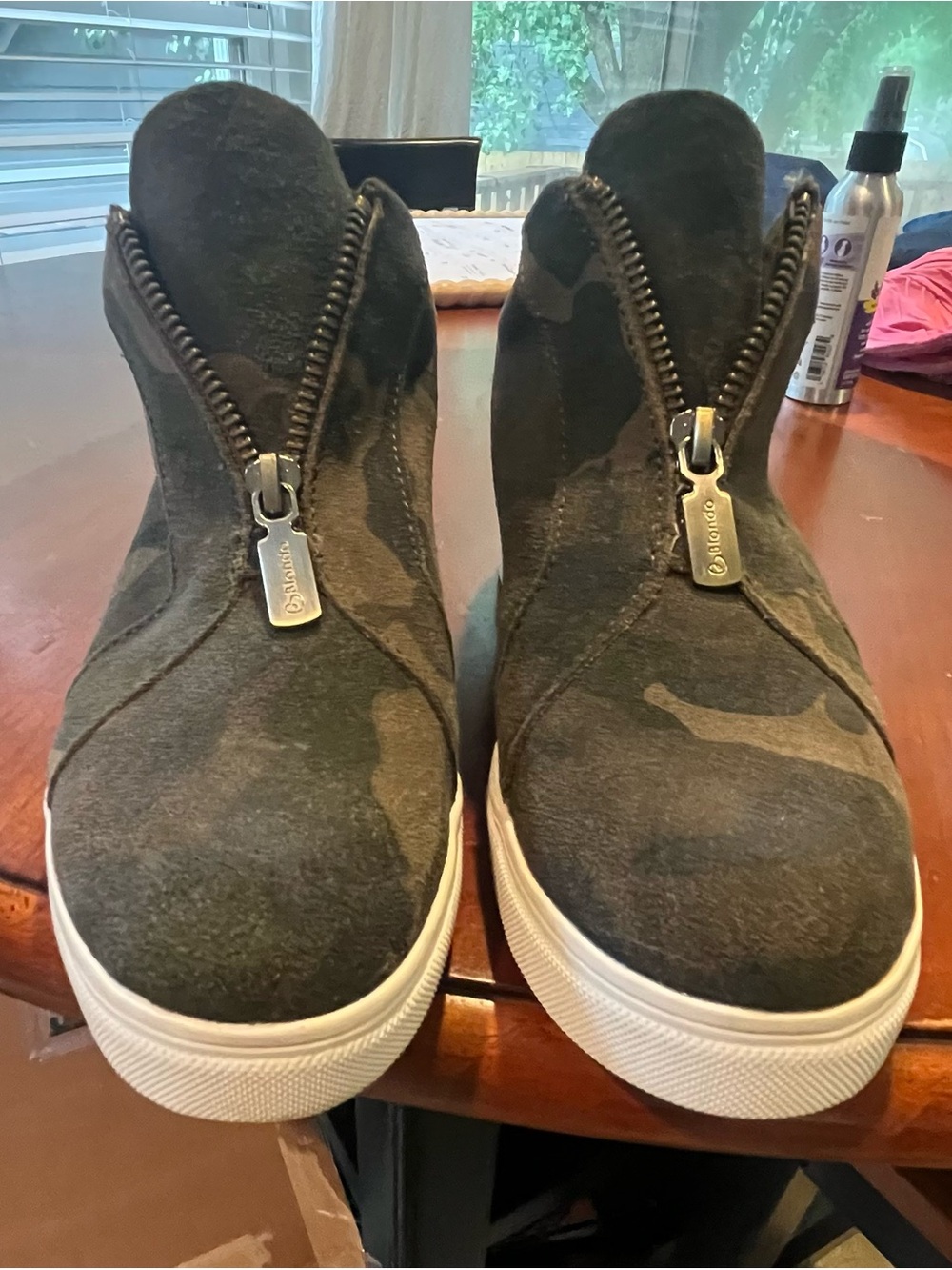 Glenda Waterproof Camo Slip-On Sneaker with Front Zip